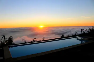 a view from the top of a hill at Madeira Native Motion Guest House in Fajã da Ovelha