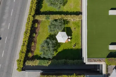 an overhead view of a garden with a white roof at Savoy Residence Casa Branca III by An Island Apart in Funchal