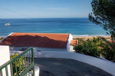 a view of the ocean from the balcony of a house at Porto Santo Precious Oceanview in Campo de Baixo