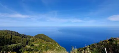 a view of a large body of water from a mountain at Quintinha das Achadas in Achadas da Cruz