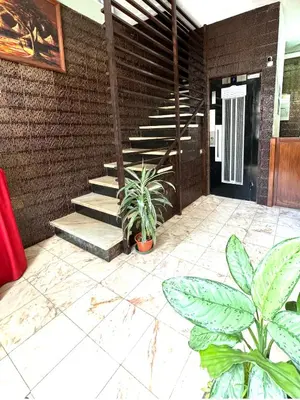 a staircase in a building with plants in front of it at Hostel Monaco in Funchal