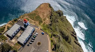 an aerial view of a mountain next to the ocean at Beautiful View 3 Arco da Calheta - Ilha da Madeira in Arco da Calheta