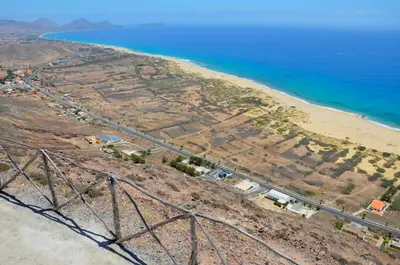 an aerial view of a beach and the ocean at Vilas Espírito Santo in Porto Santo