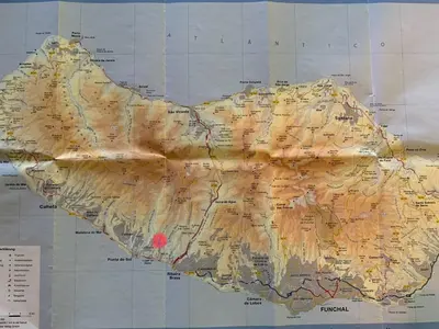 a map of australia with a red dot on it at Pico Paraiso Madeira in Ponta do Sol