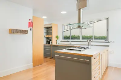 a kitchen with a sink and a window in it at Sublime View Villa by Atlantic Holiday in Funchal