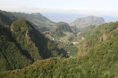 a view of a valley in the mountains at Original Wave House in Jardim do Mar