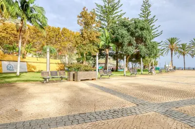 a star sign on the ground in a park at Ribas Machico, a Home in Madeira in Machico