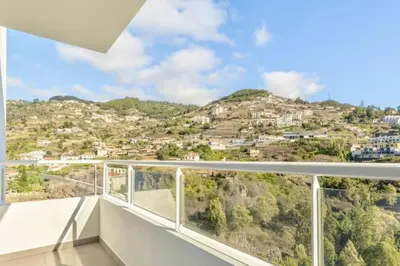a balcony with a view of a mountain at Lux Girassol - Two Bedroom Apartment in Caniço