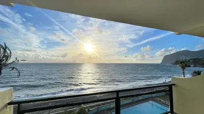 a view of the ocean from the balcony of a house at Sea Haven in Funchal