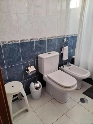 a bathroom with a toilet and a bidet at Hortasol B in Funchal