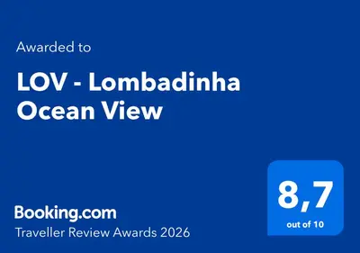 a blue screen with the words lombardia ocean view at LOV - Lombadinha Ocean View in Gaula