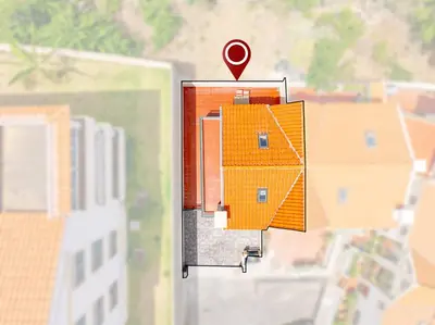 a diagram of a building with a red marker at Madeira Dreams in Caniço