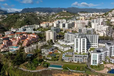 an aerial view of a city with buildings at Acqua Residence I by An Island Apart in Funchal