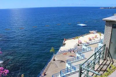 a view of a body of water with a beach at Apartments Madeira Santa Maria in Funchal