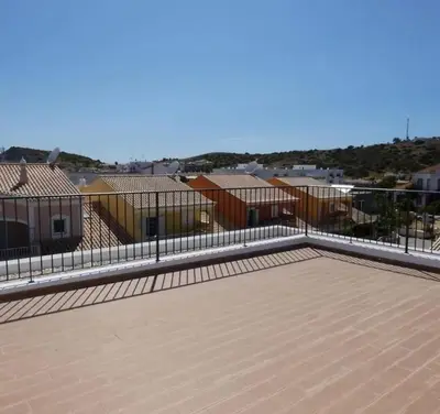 a view from the top of a roof with houses at Villa Burgau in Lagos