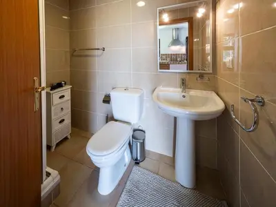a bathroom with a toilet and a sink at Cabana da Quinta Girassol by YMR in Ponta do Sol