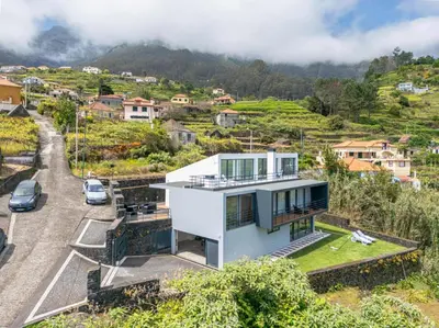 a house on a hill with a view at villa vista do vale in São Vicente