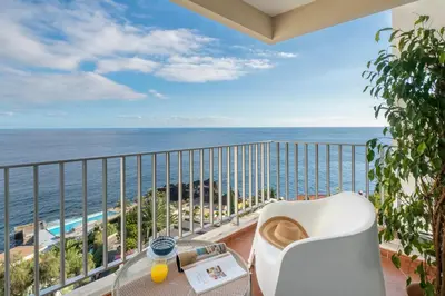 a balcony with a view of the ocean at Incredible sea view Apartamento do Mar I in Funchal
