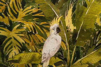 a painting of a bird in the jungle at Safira Suites 202 in Funchal