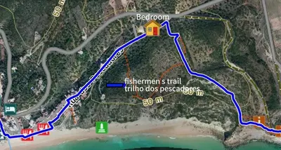 a map of the intersection of shermans trail and into os preserve at SalemaView Ensuite bedroom in Salema