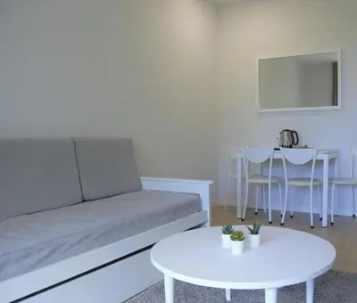 a living room with a couch and a table at Apartamentos Turísticos Vitoria by Petit Hotels in Funchal