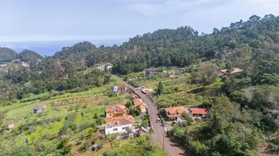 an aerial view of a village on a hill at Casa da Achada by YOUR KEY in Santana