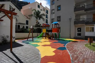 a play area with a playground in a building at Brava Suite by LovelyStay in Ribeira Brava