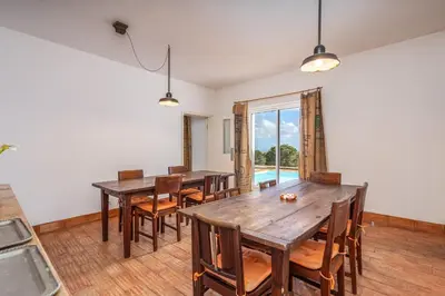 a living room with a pool table in it at Alto da Lua in Bordeira