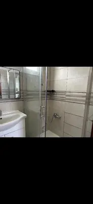 a bathroom with a shower and a sink at House Dino & Telma in Machico
