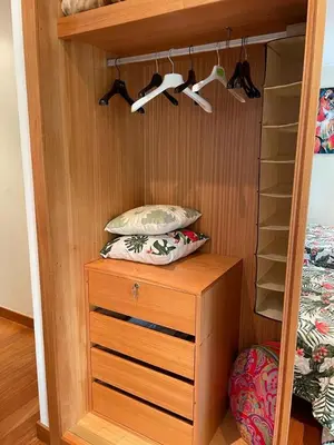 a closet with a dresser and a pillow on it at Funchal Center Apartment in Funchal