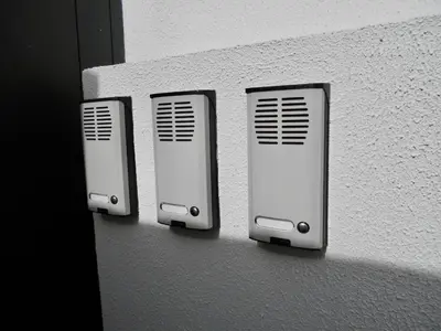 a pair of vents on the side of a building at Holiday apartments Funchal - Rosemary in Funchal