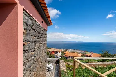a view of the ocean from a house at Casa da Cristina in Santa Cruz