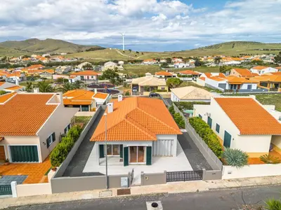 an aerial view of a suburb with houses at Casa Mieiro - Porto Santo in Porto Santo