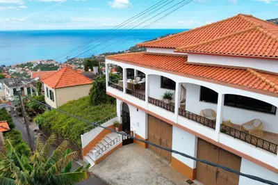 a view from the balcony of a house at Villa Branca in Ponta do Sol