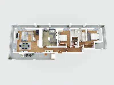 a rendering of a floor plan at Penthouse Prestige by Homie in Funchal