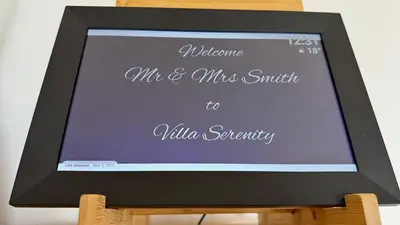 a sign that says welcome mr and mrs smiths to validate security at Villa Serenity in Porto Moniz