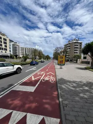 a bike lane on the side of a street at Modern Urban Apartment in Funchal
