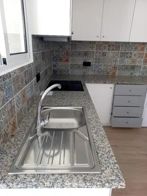a stainless steel sink in a kitchen counter at Casa Martins in São Vicente