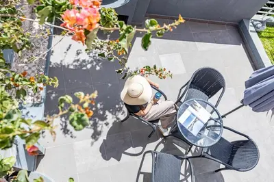an overhead view of a person sitting on a chair at Casa da Fonte by YOUR KEY - 1st floor house in Ribeira Brava