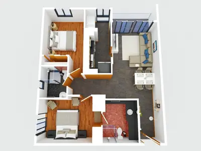 a rendering of a floor plan of a house at Urban Stay 1B by Homie in Funchal