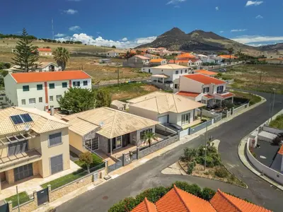 an aerial view of a village with houses at Santo Refúgio in Porto Santo