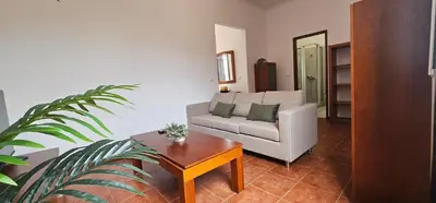 a living room with a couch and a coffee table at Casa do Juvenal in Funchal