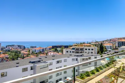 a view of a city from a building at The Place Funchal View, a Home in Madeira in Funchal