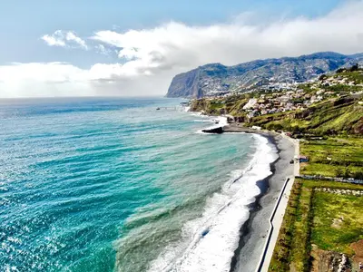 an aerial view of the beach in positano at Dream Home - everything you deserve! in Funchal