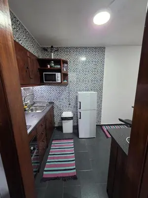 a small kitchen with a sink and a refrigerator at Apartment Matur View in Machico