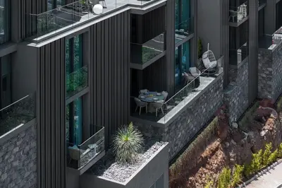 an external view of a building with a plant at Calheta Hills I by An Island Apart in Calheta