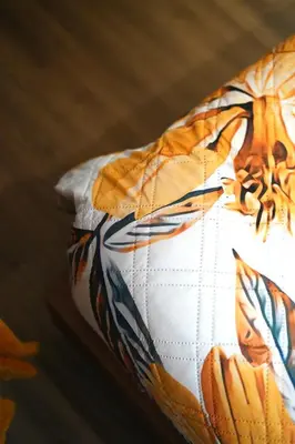 a close up of a pillow with a pattern on it at Madalena Sunset by Mill Escapes in Madalena do Mar