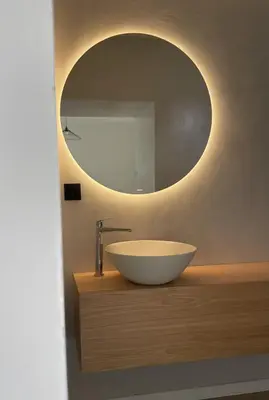 a bathroom with a bowl sink and a mirror at Calheta Suite Vinha - Adults-only privé suite met hottub & zeezicht in Calheta