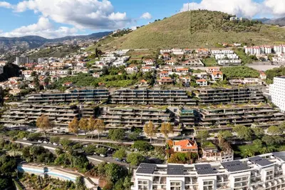 an aerial view of a city with a hill at Savoy Monumentalis IV by An Island Apart in Funchal