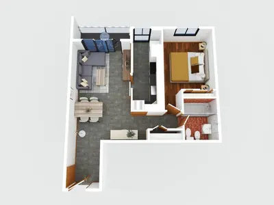 a rendering of a floor plan of a house at Urban Stay 3A by Homie in Funchal